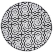 SAFAVIEH Beach House Kadri Geometric Indoor/Outdoor Area Rug, Light Grey/Charcoal, 6'7" x 6'7" Round