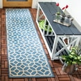 thumbnail image 1 of SAFAVIEH Beach House Kadri Geometric Indoor/Outdoor Runner Rug, Blue/Creme, 2'2" x 8', 1 of 7