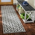 thumbnail image 1 of SAFAVIEH Beach House Kadri Geometric Indoor/Outdoor Runner Rug, Light Grey/Charcoal, 2'2" x 8', 1 of 7