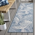 thumbnail image 1 of SAFAVIEH Beach House Kaeden Botanical Indoor/Outdoor Runner Rug, Blue/Ivory, 2'2" x 10', 1 of 16