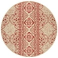 thumbnail image 1 of SAFAVIEH Beach House Kiaran Southwestern Indoor/Outdoor Area Rug Red/Cream, 6'7" x 6'7" Round, 1 of 7