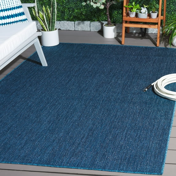 SAFAVIEH Beach House Lauressa Solid Indoor/Outdoor Area Rug, Blue, 9' x 12'