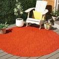 thumbnail image 1 of SAFAVIEH Beach House Lauressa Solid Indoor/Outdoor Area Rug, Orange, 6'7" x 6'7" Round, 1 of 16
