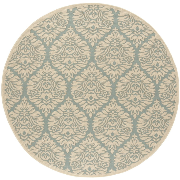 4' X 6' Aqua Damask Indoor Outdoor Area Rug 4' X 6' Aqua Damask Indoor Outdoor Area Rug