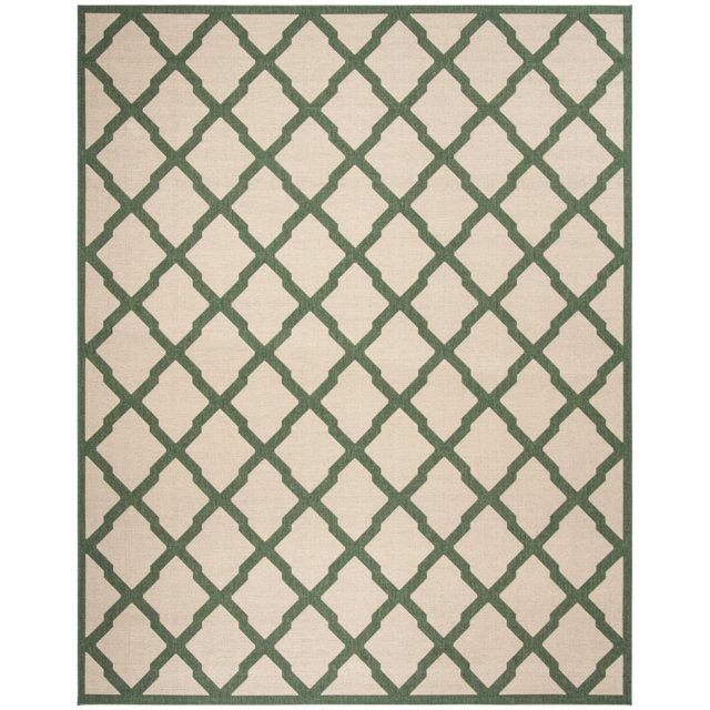 SAFAVIEH Beach House Collection 5'3 x 7'6 Cream / Aqua BHS137L Indoor/ Outdoor Non
