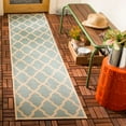 thumbnail image 1 of SAFAVIEH Beach House Loraine Trellis Indoor/Outdoor Runner Rug Aqua/Cream, 2' x 8', 1 of 10