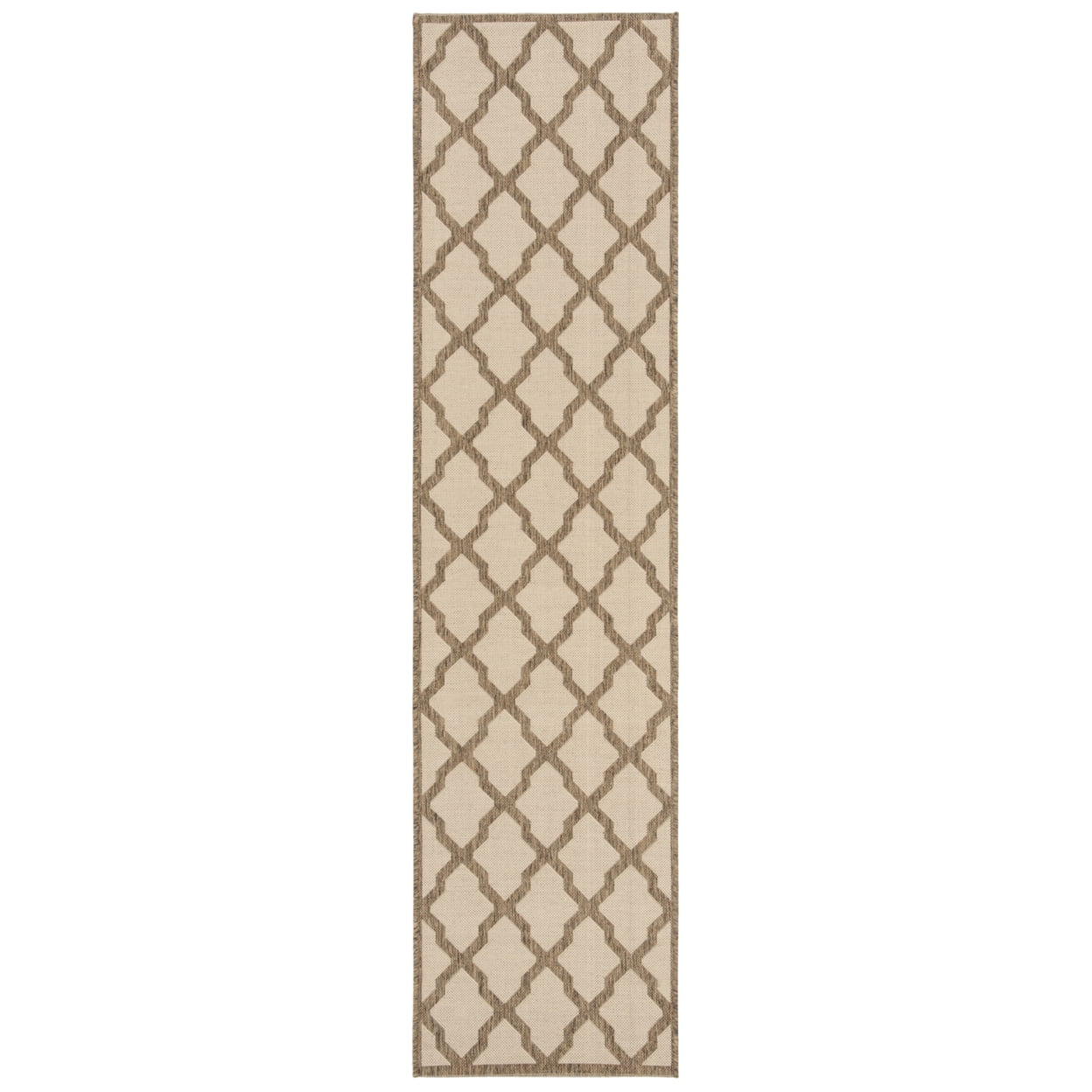 SAFAVIEH Beach House Loraine Trellis Indoor/Outdoor Runner Rug Cream/Beige, 2' x 8'