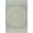thumbnail image 1 of SAFAVIEH Beach House Lynette Medallion Indoor/Outdoor Area Rug, Cream/Aqua, 3' x 5', 1 of 6