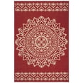 thumbnail image 1 of SAFAVIEH Beach House Lynette Medallion Indoor/Outdoor Area Rug, Red/Creme, 4' x 6', 1 of 10