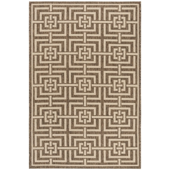 SAFAVIEH Beach House Nelie Geometric Indoor/Outdoor Area Rug Beige/Cream, 3' x 5'