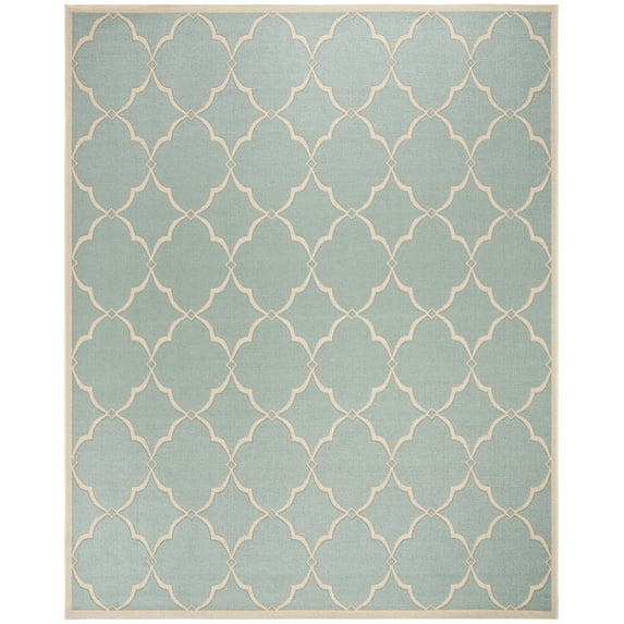 SAFAVIEH Beach House Nick Indoor/Outdoor Area Rug Aqua/Cream, 7'10" x 10'