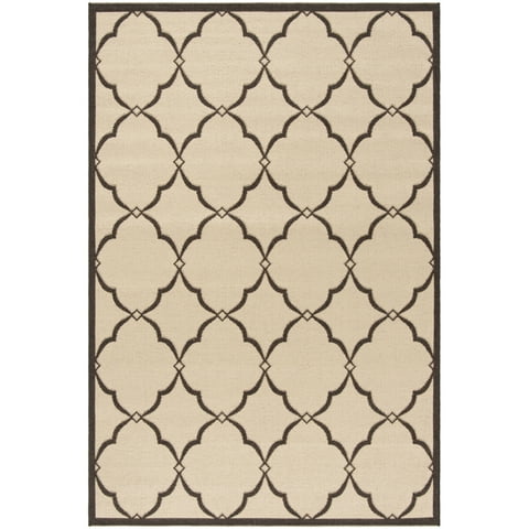 SAFAVIEH Beach House Nick Indoor/Outdoor Area Rug Cream/Brown, 5'3" x 7'6"