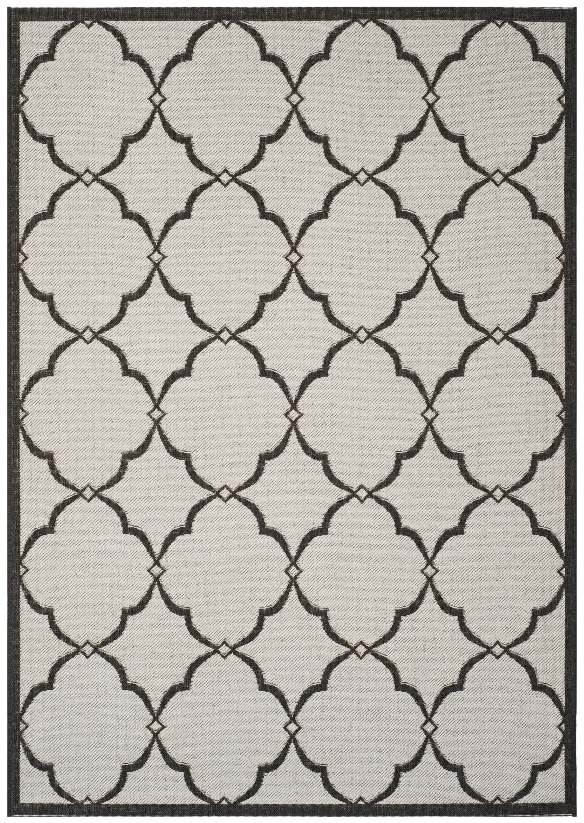 SAFAVIEH Beach House Nick Indoor/Outdoor Area Rug Light Grey/Charcoal, 5'3" x 7'6"