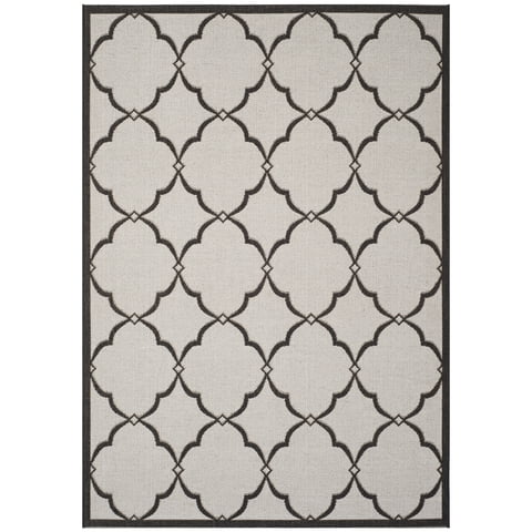 SAFAVIEH Beach House Nick Indoor/Outdoor Area Rug Light Grey/Charcoal, 5'3" x 7'6"