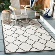 SAFAVIEH Beach House Nick Indoor/Outdoor Area Rug Light Grey/Charcoal, 6'7" x 6'7" Square