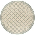 thumbnail image 1 of SAFAVIEH Beach House Nima Trellis Indoor/Outdoor Area Rug Cream/Aqua, 6'7" x 6'7" Round, 1 of 10