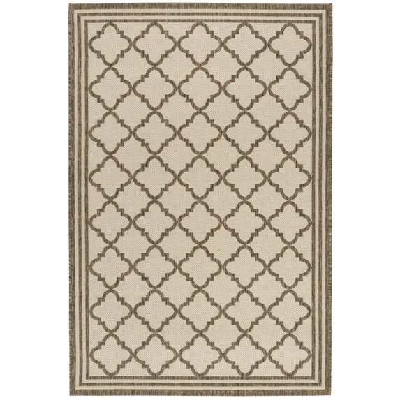 SAFAVIEH Beach House Nima Trellis Indoor/Outdoor Area Rug Cream/Beige, 3' x 5'