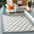 thumbnail image 1 of SAFAVIEH Beach House Nima Trellis Indoor/Outdoor Area Rug Light Grey/Charcoal, 6'7" x 6'7" Square, 1 of 10