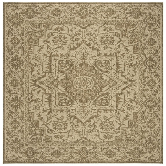 SAFAVIEH Beach House Orville Indoor/Outdoor Area Rug Cream/Beige, 6'7" x 6'7" Square