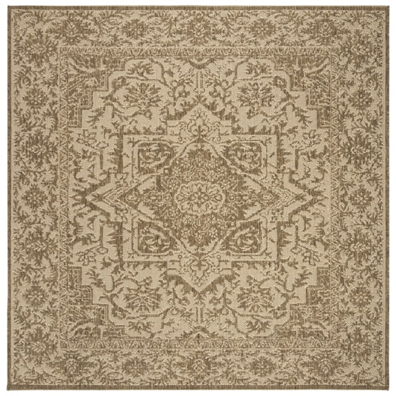 SAFAVIEH Beach House Orville Indoor/Outdoor Area Rug Cream/Beige, 6'7" x 6'7" Square