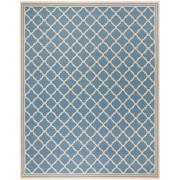 SAFAVIEH Beach House Richard Geometric Indoor/Outdoor Area Rug, Blue/Creme, 8' x 10'