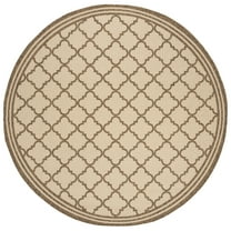 SAFAVIEH Beach House Richard Geometric Indoor/Outdoor Area Rug, Cream/Beige, 4' x 4' Round