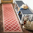thumbnail image 1 of SAFAVIEH Beach House Richard Geometric Indoor/Outdoor Runner Rug, Red/Creme, 2'2" x 14', 1 of 9