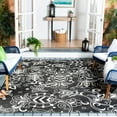 thumbnail image 1 of SAFAVIEH Beach House Robynne Botanical Indoor/Outdoor Area Rug, Black/Light Gray, 8' x 10', 1 of 18