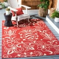 thumbnail image 1 of SAFAVIEH Beach House Robynne Botanical Indoor/Outdoor Area Rug, Red/Beige, 5'3" x 7'6", 1 of 10