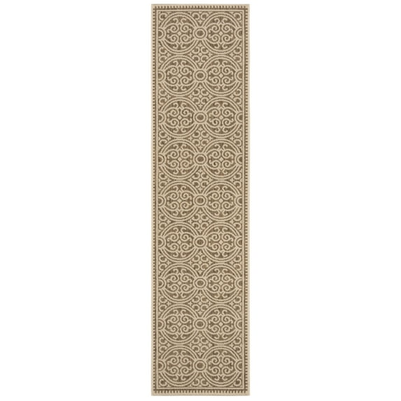 SAFAVIEH Beach House Rosario Geometric Indoor/Outdoor Runner Rug, Cream/Beige, 2'2" x 8'