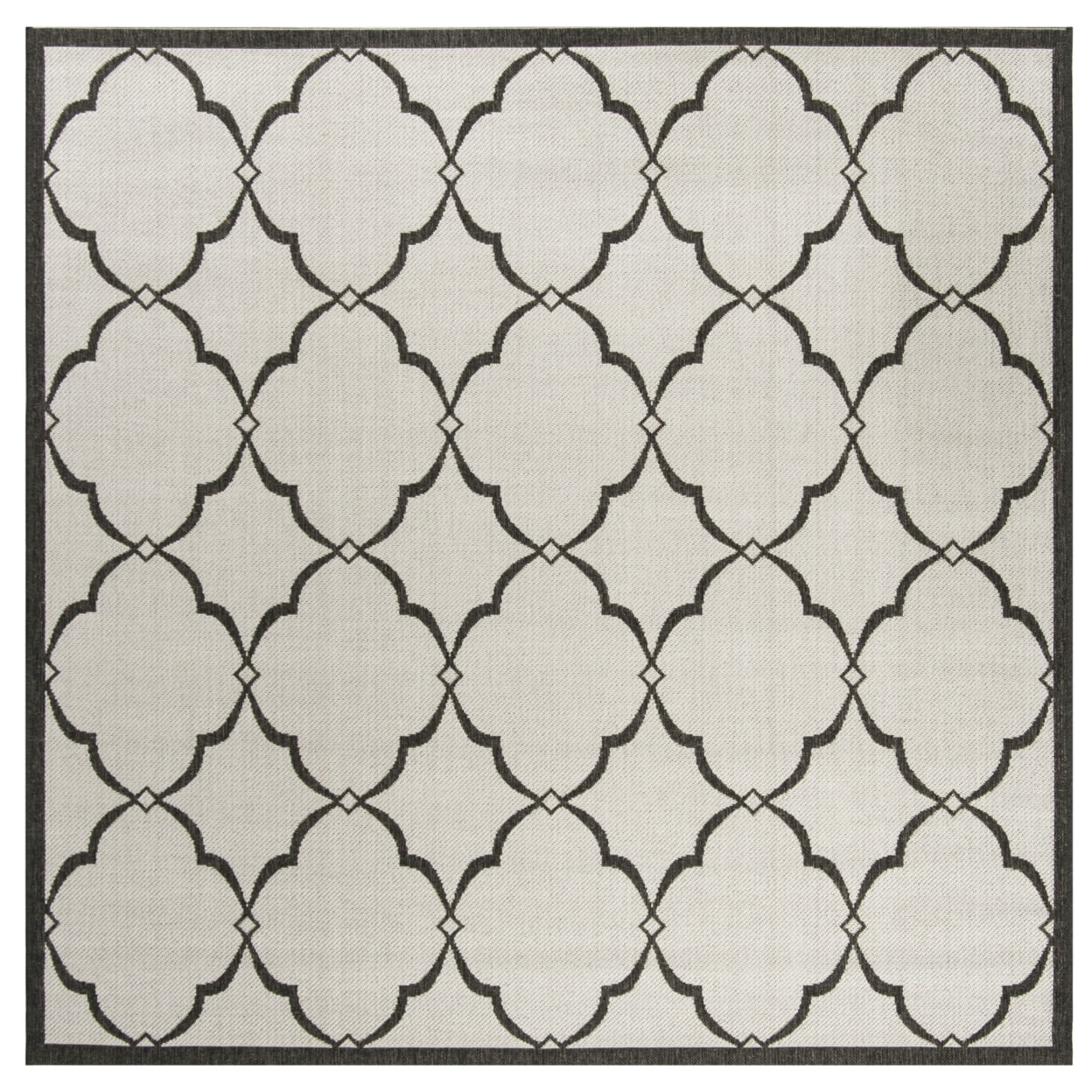 SAFAVIEH Beach House Sharla Geometric Indoor/Outdoor Area Rug, Light Grey/Charcoal, 8' x 8' Square