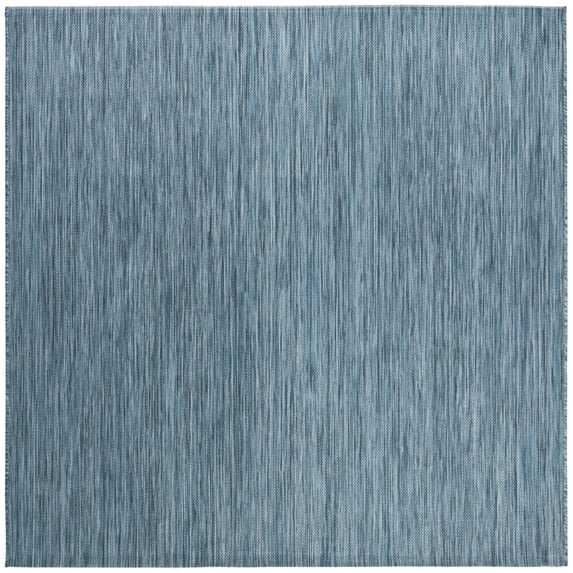 SAFAVIEH Beach House Tayler Solid Indoor/Outdoor Area Rug, Blue, 4' x 4' Square