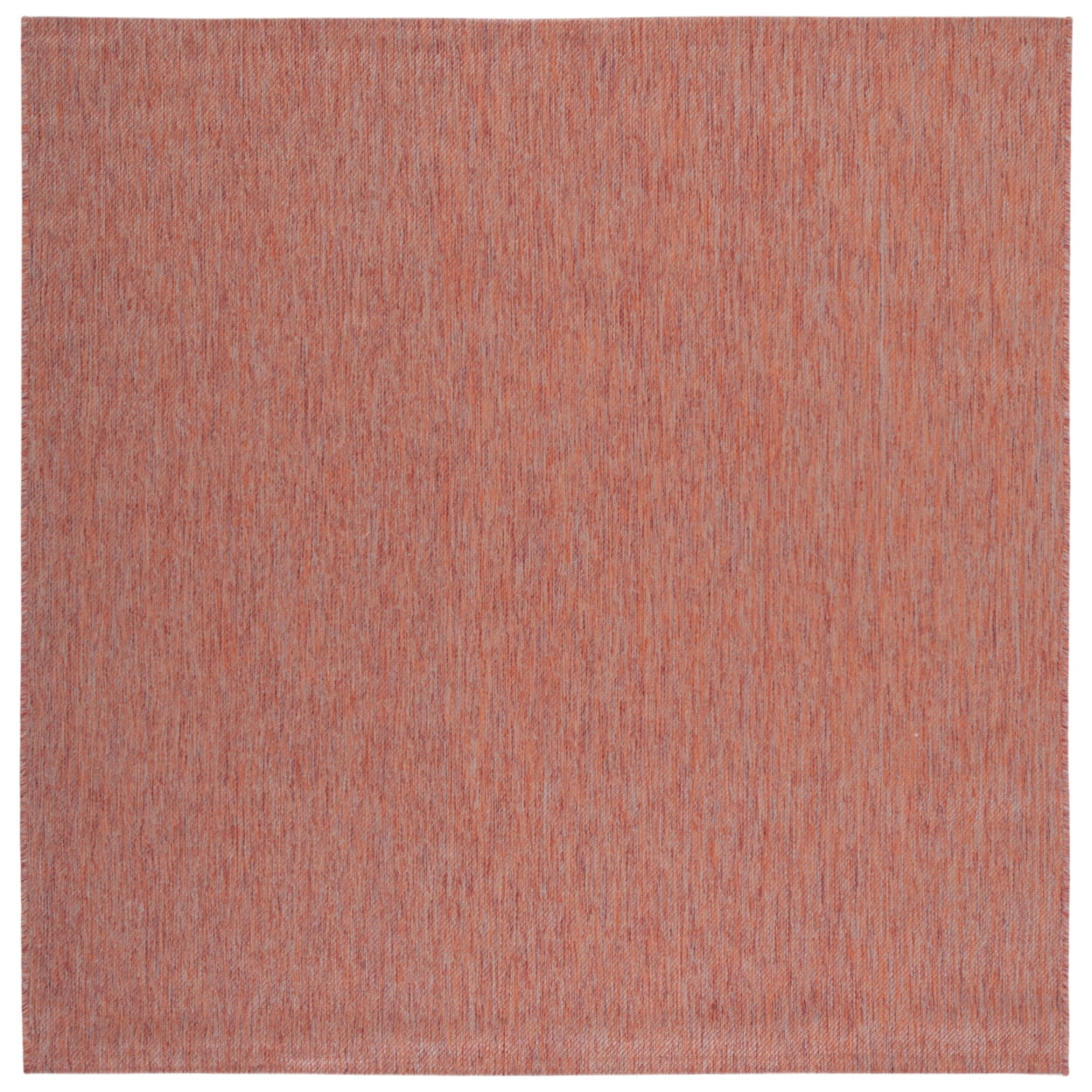 Rust Square Synthetic Indoor/Outdoor Area Rug, 4' x 4'