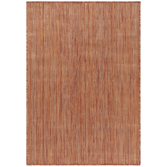 SAFAVIEH Beach House Tayler Solid Indoor/Outdoor Area Rug, Rust, 6'7" x 9'2"