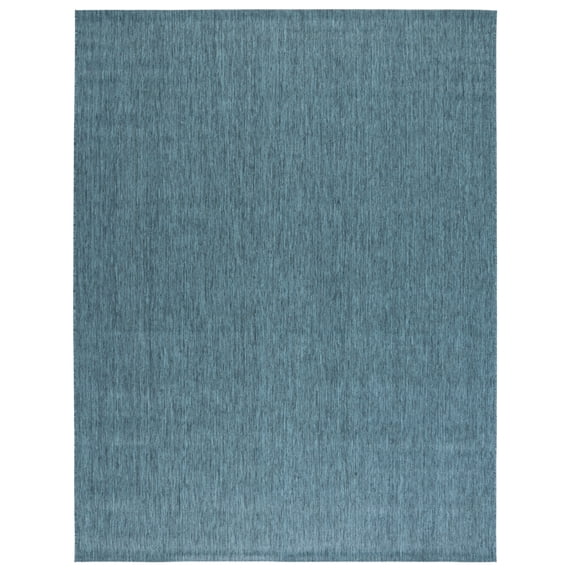 SAFAVIEH Beach House Tayler Solid Indoor/Outdoor Area Rug, Turquoise, 6'7" x 9'2"