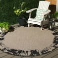thumbnail image 1 of SAFAVIEH Beach House Teale Distressed Indoor/Outdoor Area Rug, Black/Beige, 6'7" x 6'7" Round, 1 of 9