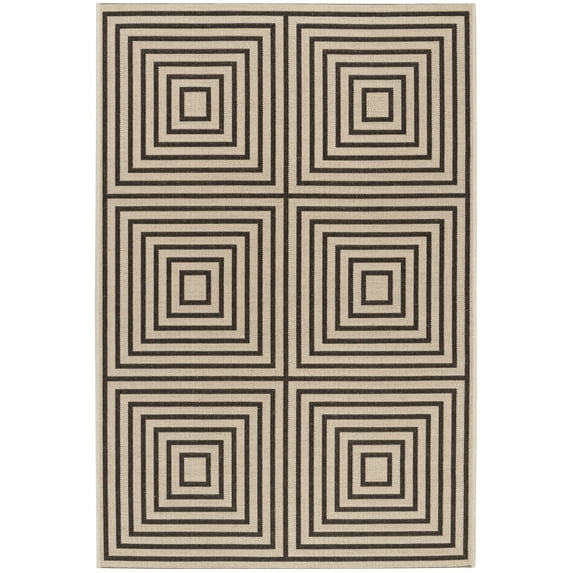 SAFAVIEH Beach House Tendrils Indoor/Outdoor Area Rug Cream/Brown, 4' x 6'