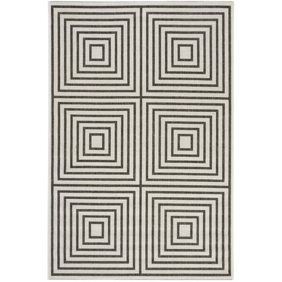 SAFAVIEH Beach House Tendrils Indoor/Outdoor Area Rug Light Grey/Charcoal, 3' x 5'