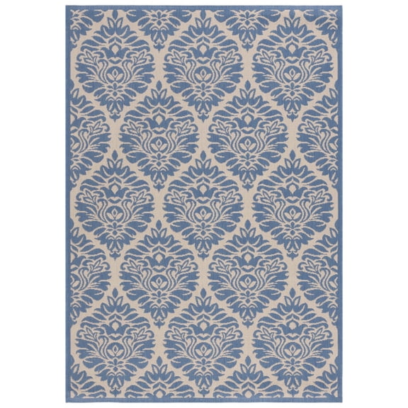 SAFAVIEH Beach House Thelma Geometric Indoor/Outdoor Area Rug, Cream/Blue, 2'2" x 4'