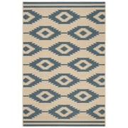 SAFAVIEH Beach House Vasiliki Geometric Indoor/Outdoor Area Rug, Blue/Creme, 3' x 5'