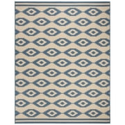 SAFAVIEH Beach House Vasiliki Geometric Indoor/Outdoor Area Rug, Blue/Creme, 9' x 12'