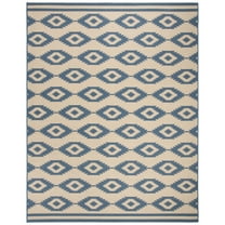 SAFAVIEH Beach House Vasiliki Geometric Indoor/Outdoor Area Rug, Blue/Creme, 9' x 12'