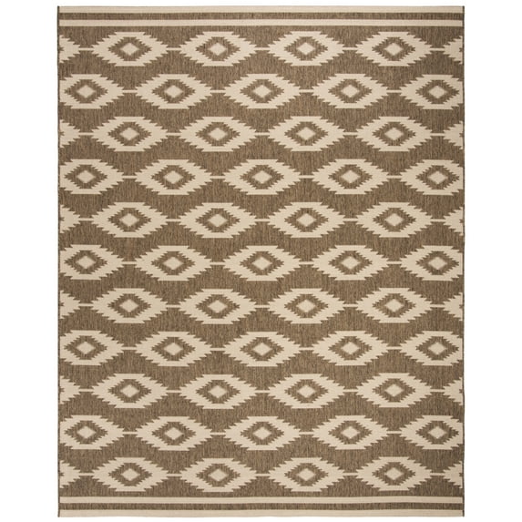 SAFAVIEH Beach House Vasiliki Geometric Indoor/Outdoor Area Rug, Cream/Beige, 8' x 10'