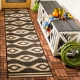 thumbnail image 1 of SAFAVIEH Beach House Vasiliki Geometric Indoor/Outdoor Runner Rug, Creme/Brown, 2'2" x 8', 1 of 7