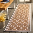thumbnail image 1 of SAFAVIEH Beach House Wendy Geometric Indoor/Outdoor Runner Rug, Brown/Ivory, 2'2" x 8', 1 of 16
