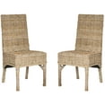 thumbnail image 1 of SAFAVIEH Beacon Bohemian Rattan Solid Dining Parsons Chair, Natural (Set of 2), 1 of 12