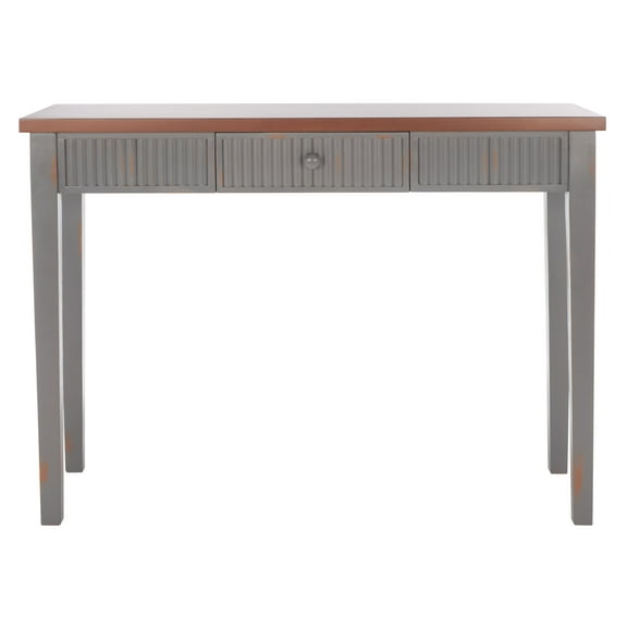 SAFAVIEH Beale Amish Taupe/Oak Wood Console Table with Drawer (43.3 in. W x 15.8 in. D x 32 in. H)