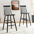 thumbnail image 1 of SAFAVIEH Beaufort Solid Spindle Back Bar Stool with Footrest, Black, 1 of 14