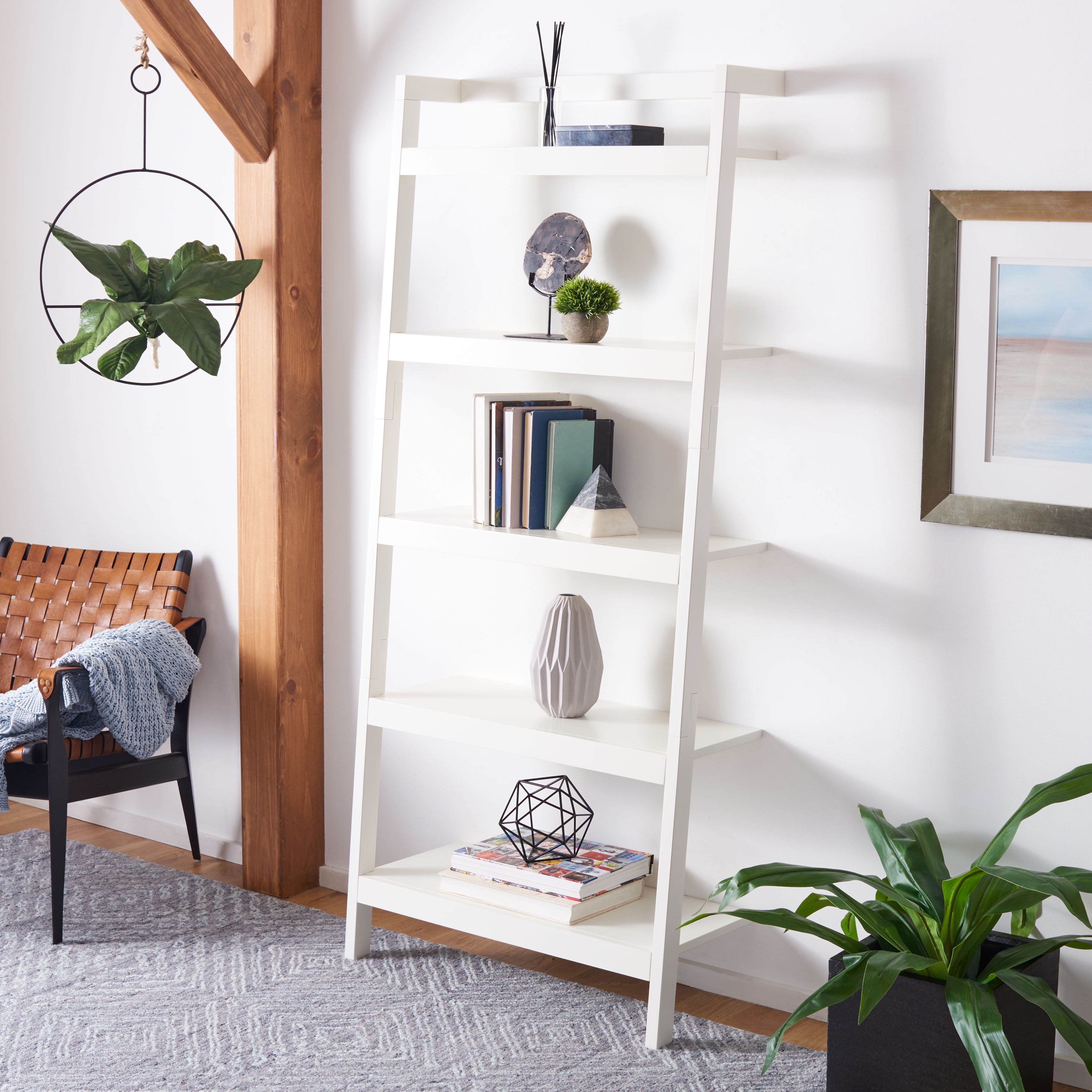 White 5-Tier Ladder Baker's Rack with Streamlined Frame
