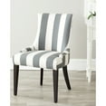 thumbnail image 1 of SAFAVIEH Becca 19''H Stripe Linen Dining Chair Flat Nail Head Grey / White, 1 of 7